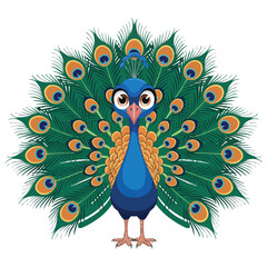illustration of a peacock with feathers
