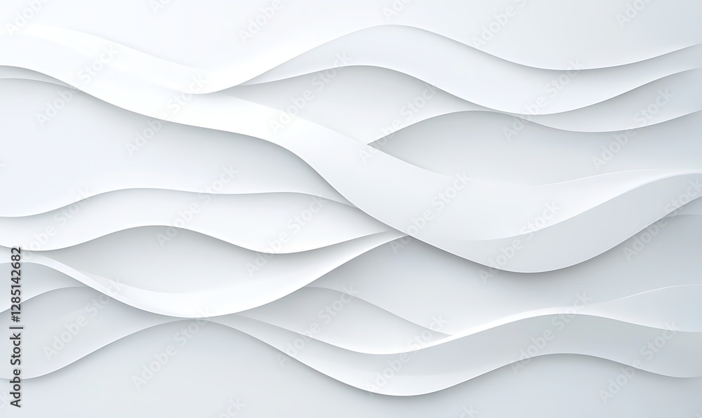 Aufkleber abstract white waves create a soft, modern background texture.