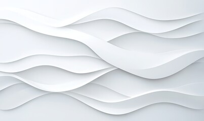 Fototapeta premium Abstract white waves create a soft, modern background texture.