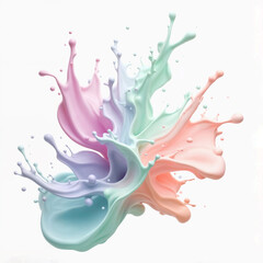 Pastel Color Explosion in Liquid Motion