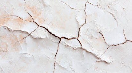 Cracked plaster wall texture, close-up detail