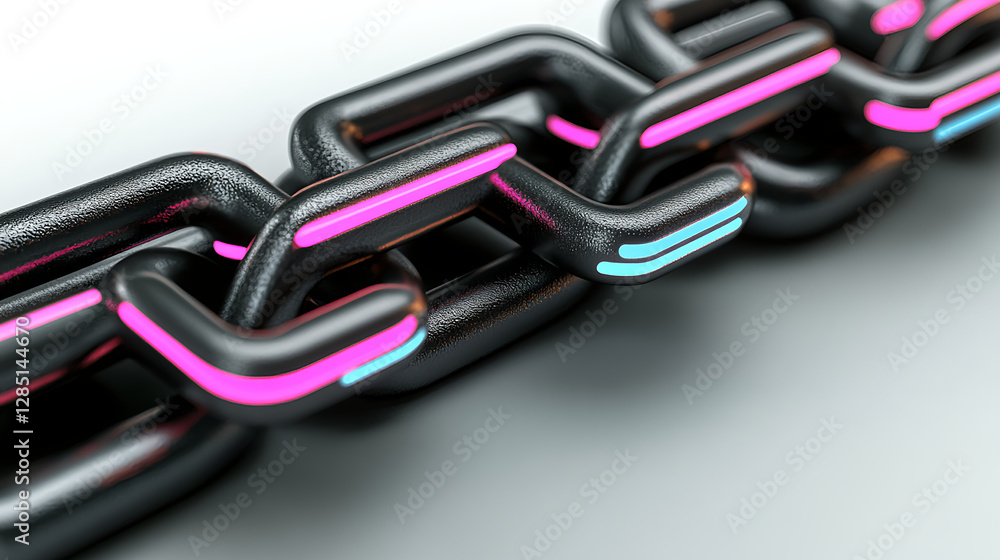 Poster dynamic technology chain connection digital space graphic design futuristic environment close-up vie