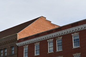 Red brick construction, downtown Cheyenne WY.