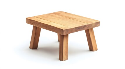 A small wooden table, isolated on white