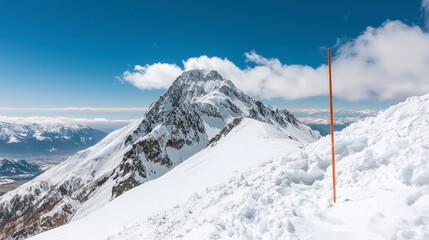Majestic Winter Mountain Peak Panorama  Snow  Sky  Ridge  Alps