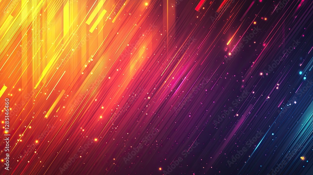 Poster the colorful abstract lines background with many little sparkles