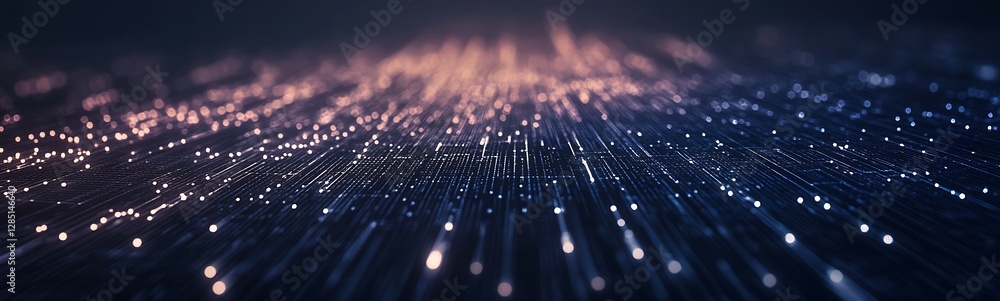 Poster abstract light trails create a mesmerizing digital landscape with depth and motion.