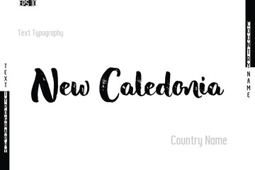 Fototapeta premium Grunge Typography Lettering Text Of Country Name New Caledonia