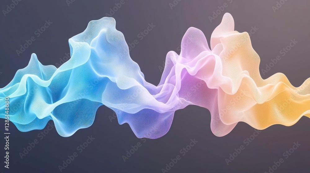 Poster abstract neon light waves colorful sound visualizer background