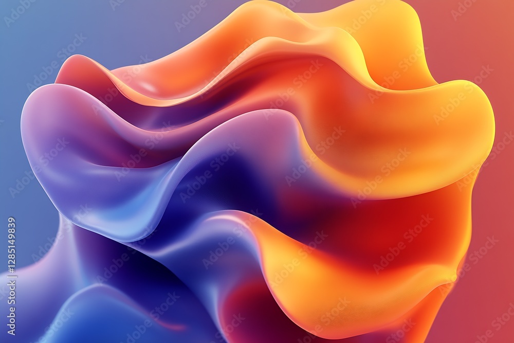 Aufkleber Dynamic swirling abstract design showcasing interplay of colors with a striking soft texture : Generative AI