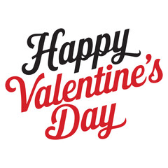 Fototapeta premium happy valentine's day, Happy Valentines Day Calligraphy Banner with Hearts, happy valentine's day typography