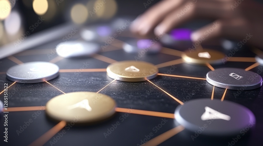 Aufkleber ai network data points nodes and human interaction