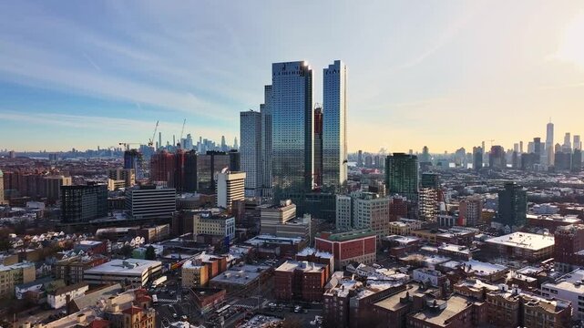 The Jersey City Skyline with NYC behind
