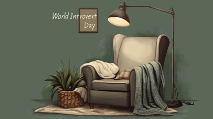 a cozy room with a single chair