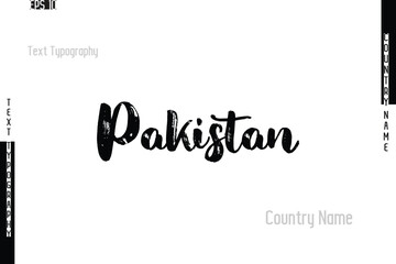 Grunge Typography Lettering Text Of Country Name Pakistan