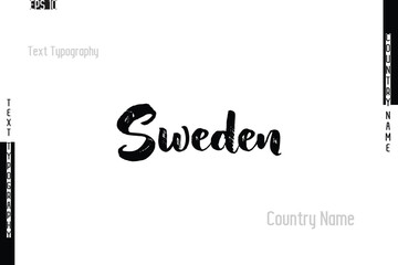 Grunge Typography Lettering Text Of Country Name Sweden
