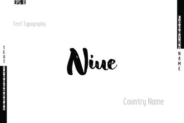 Grunge Typography Lettering Text Of Country Name Niue