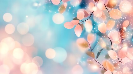 Spring blossom magic delicate leaves dance in light nature serene atmosphere close-up view