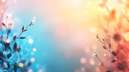 Abstract floral light display colorful digital art with soft focus nature elements