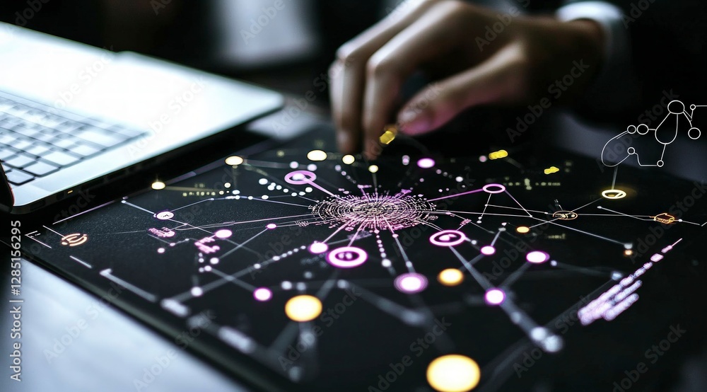 Aufkleber ai innovation digital network data analysis technology concept