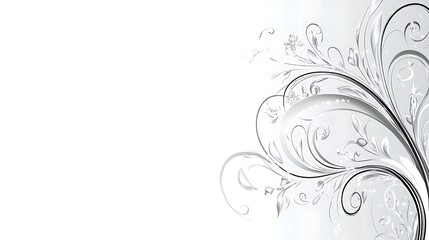 A Silver Floral Motif Displaying Elegant Swirls and Delicate Details