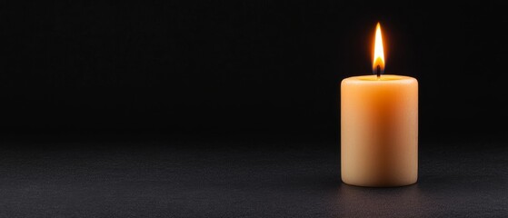 Candlelight Serenity Warm Glow on Dark Background Symbol of Hope and Remembrance Light in the Darkness Flame of Spirit