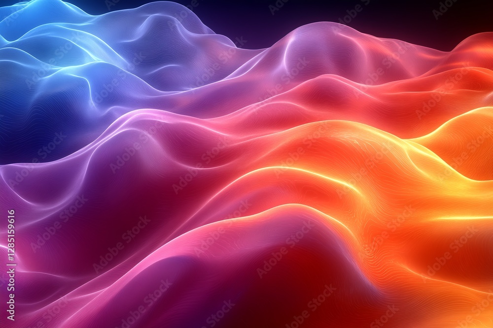 Leinwandbilder Flowing abstract landscape of colors creating a depth of field and captivating visual allure : Generative AI