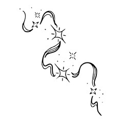 decorative swirl and star graphic design