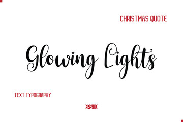 Happy Merry Christmas Quote Cursive Typography Lettering Text Glowing Lights