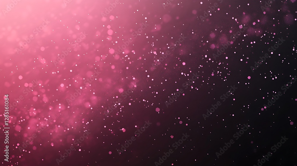Poster abstract pink and black background with sparkling particles creating a dreamy effect.