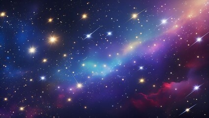 Fototapeta premium Starry night sky with cosmic elements and a bright abstract space background