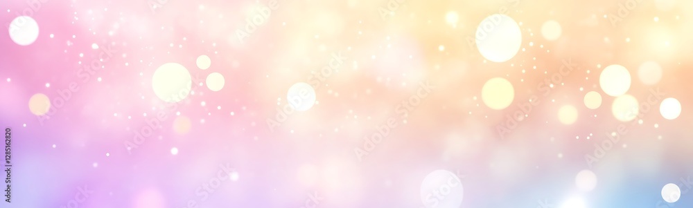 Poster soft pastel colors with bokeh lights creating a dreamy, ethereal atmosphere.