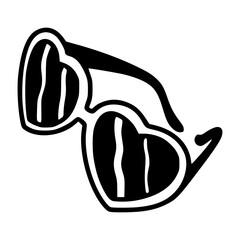 heart shaped sunglasses vector illustration