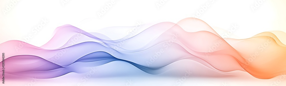 Poster Soft waves of color blend seamlessly, creating a serene and abstract background.