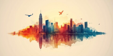 Abstract Futuristic City, Generative AI