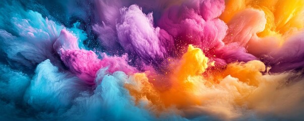 Fototapeta premium Swirling Colors on Blank Canvas, Generative AI