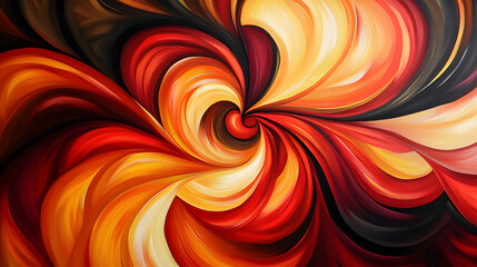 of vibrant red, orange, and yellow blending together in a fluid, organic pattern creating a lively atmosphere 