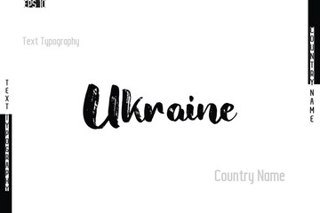 Grunge Typography Lettering Text Of Country Name Ukraine