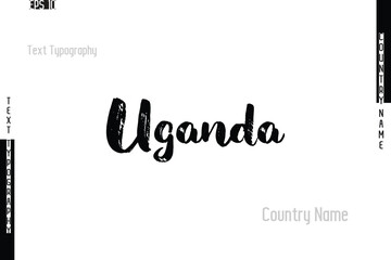 Uganda Grunge Typography Lettering Text Of Country Name