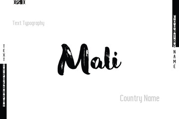 Grunge Typography Lettering Text Of Country Name Mali.