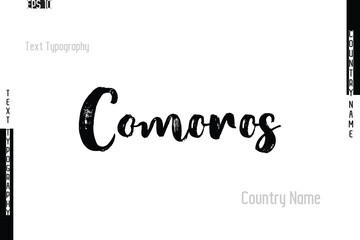 Country Name Comoros In Grunge Typography Text Lettering