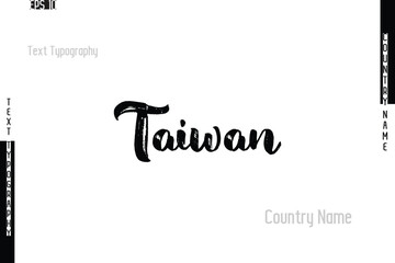 Grunge Typography Lettering Text Of Country Name Taiwan