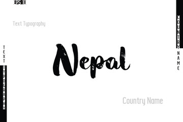 Grunge Typography Lettering Text Of Country Name Nepal