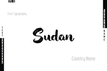 Grunge Typography Lettering Text Of Country Name Sudan
