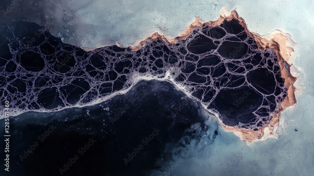 Poster abstract dark water with intricate web pattern ai generated art