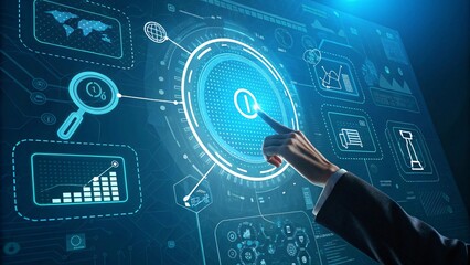 Futuristic AI Interface with Holographic Display and Circuitry V2