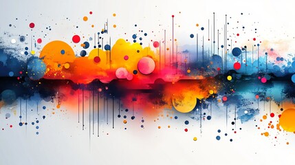 Colorful Abstract Vector Illustration with Dots and Splashes