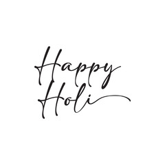 Obraz premium Happy Holi Hand drawn calligraphy and brush pen lettering with white Background. Vector illustration. EPS 10/AI