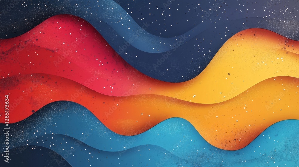 Poster colorful abstract waves design for background or visual elements