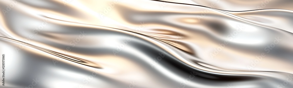 Fototapete shimmering metallic waves create an elegant, fluid texture in a soft, reflective surface.